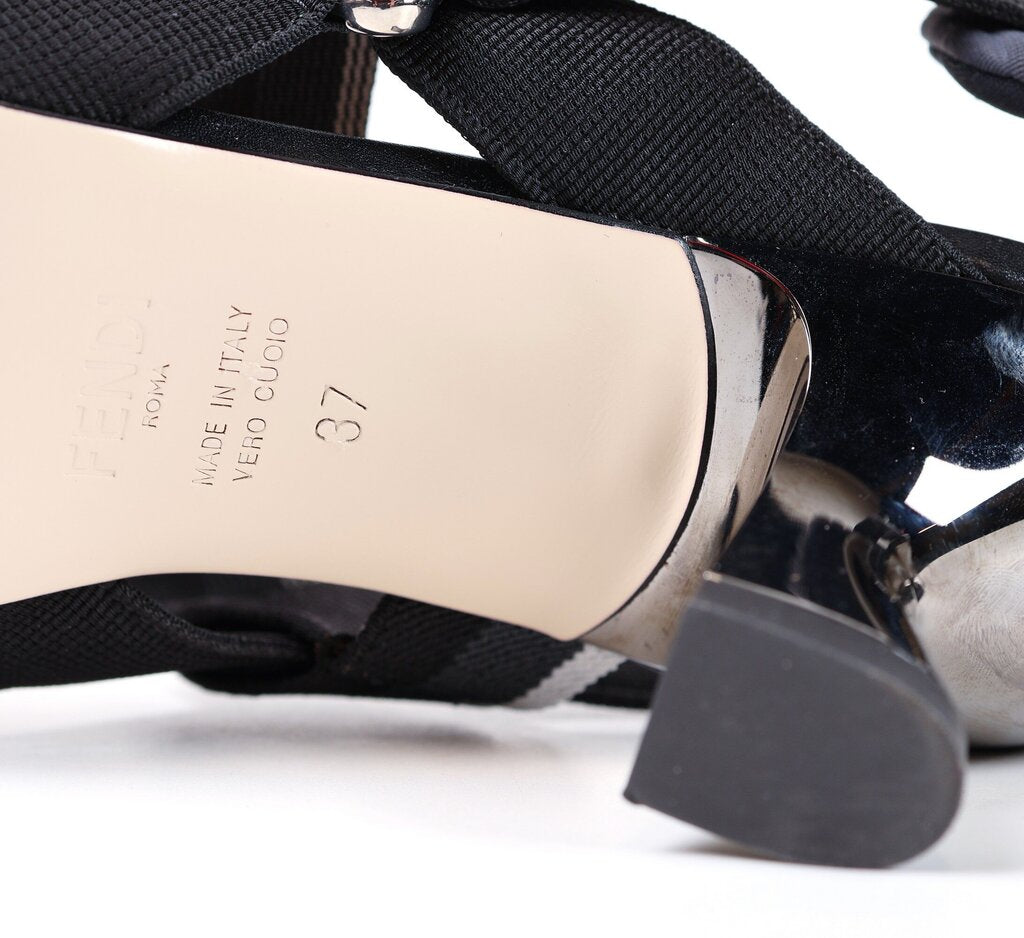 Black Monogram Fun Pointed Heels (37/7)