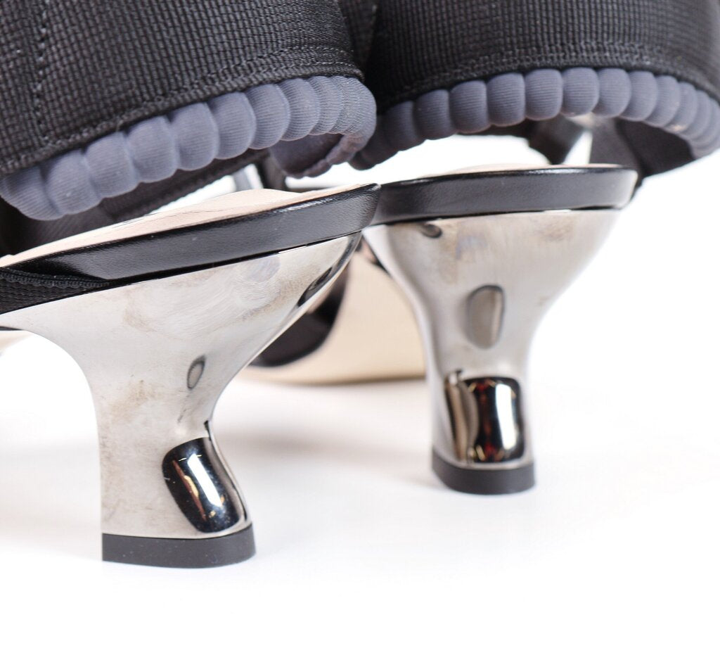 Black Monogram Fun Pointed Heels (37/7)
