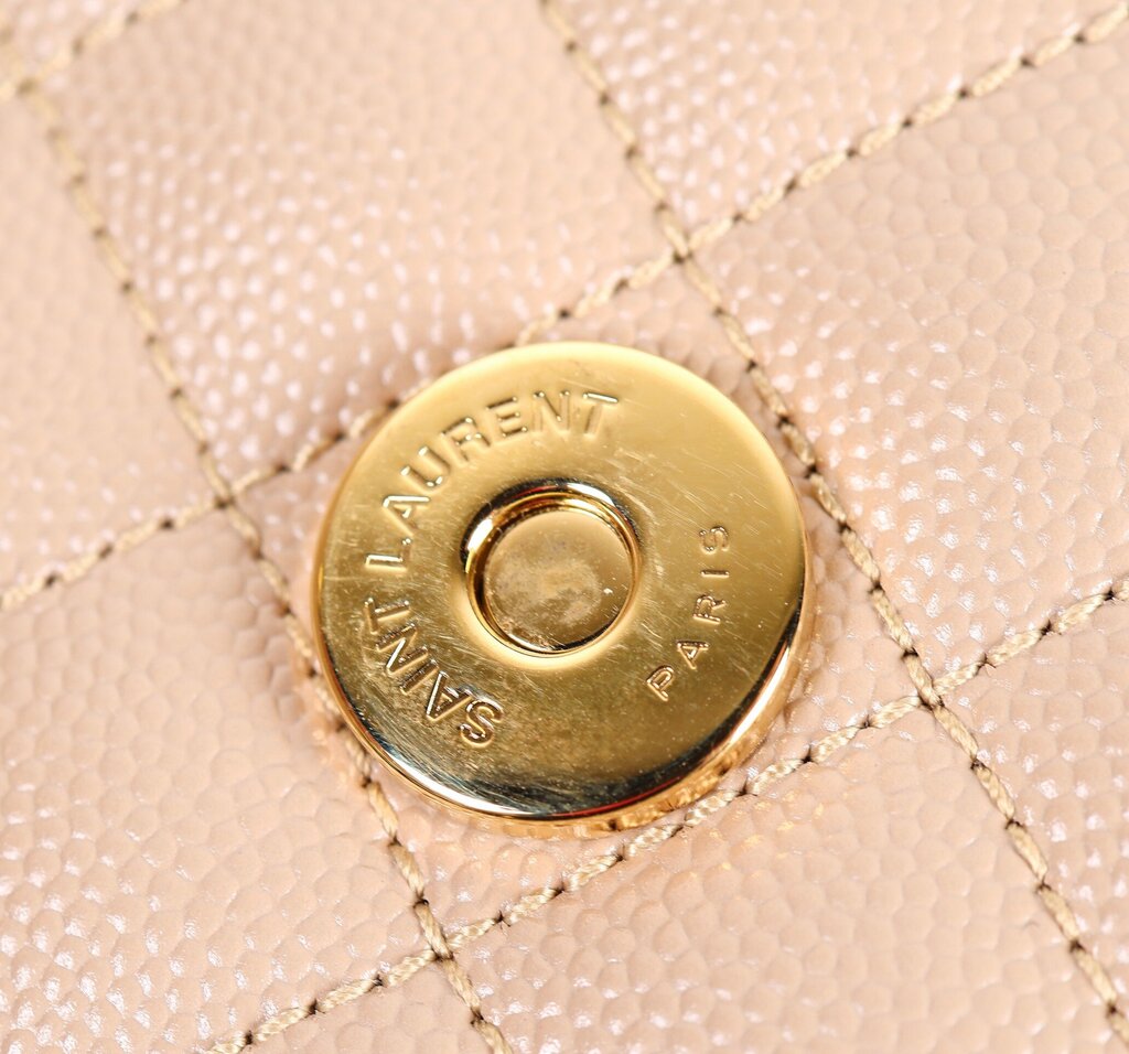 Dark Beige Quilted Envelope Shoulder Bag