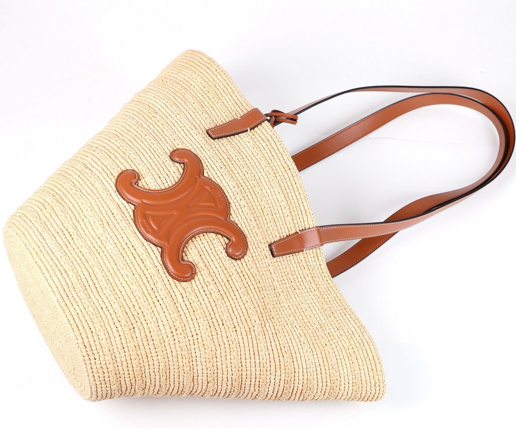 Raffia and Leather Tote