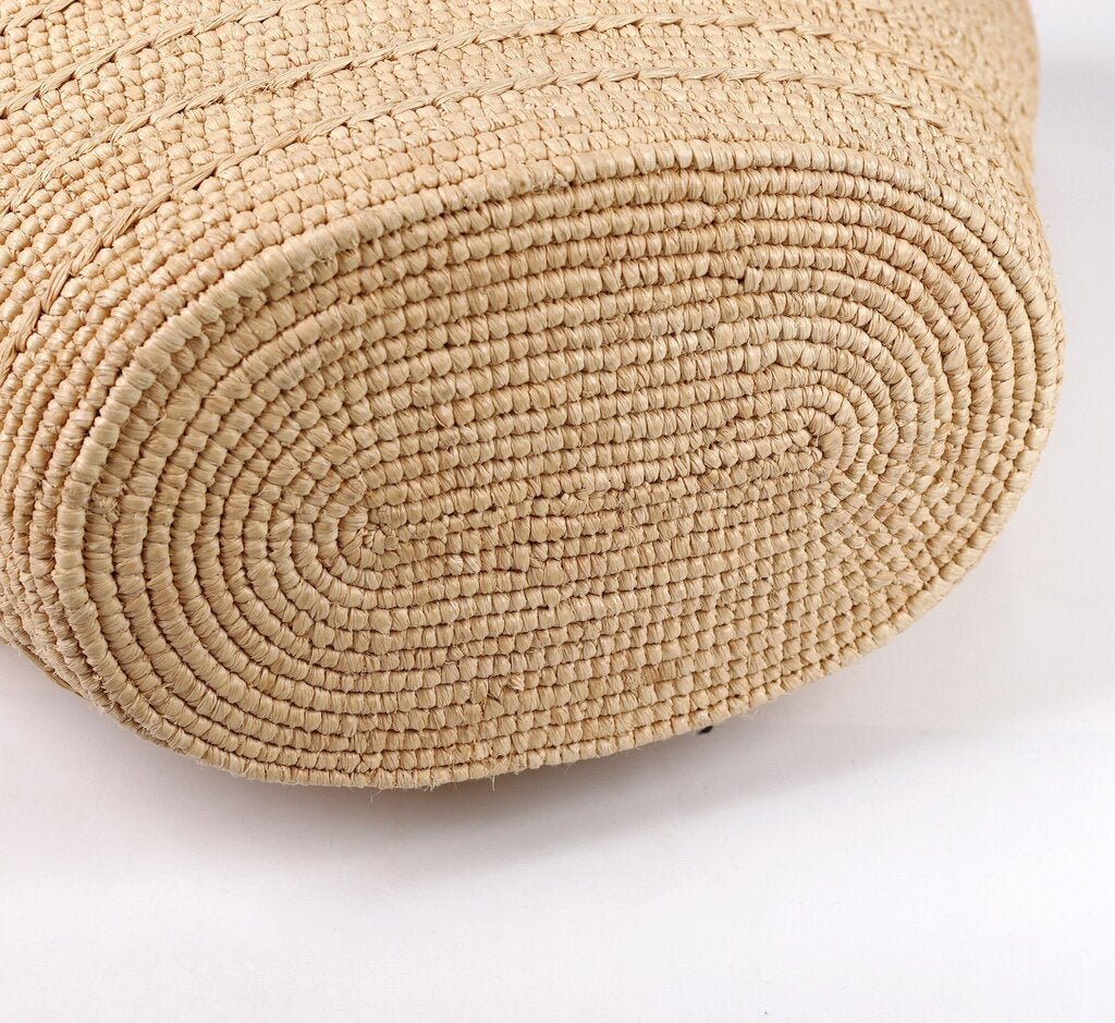 Raffia and Leather Tote