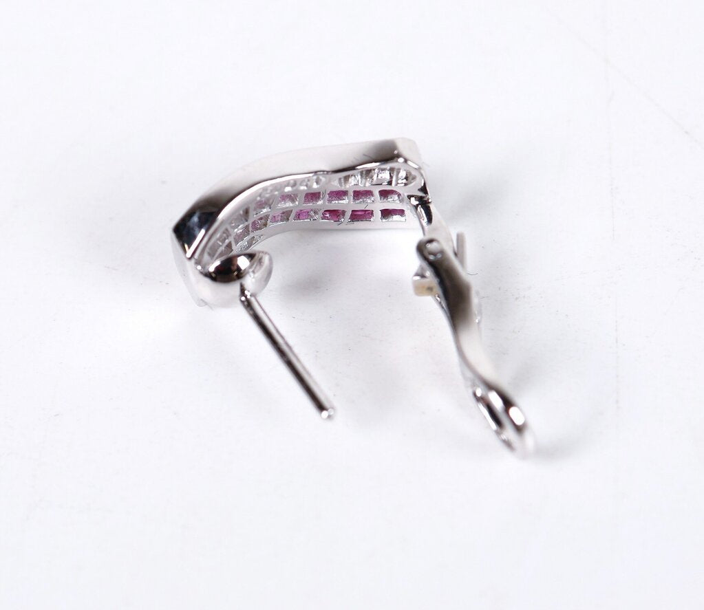 18K Gold Pink Sapphire Gradient Earrings