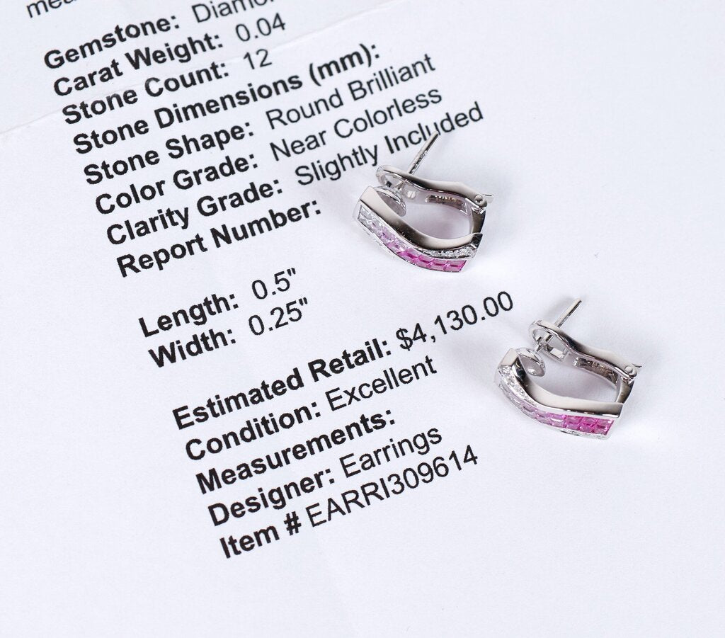 18K Gold Pink Sapphire Gradient Earrings