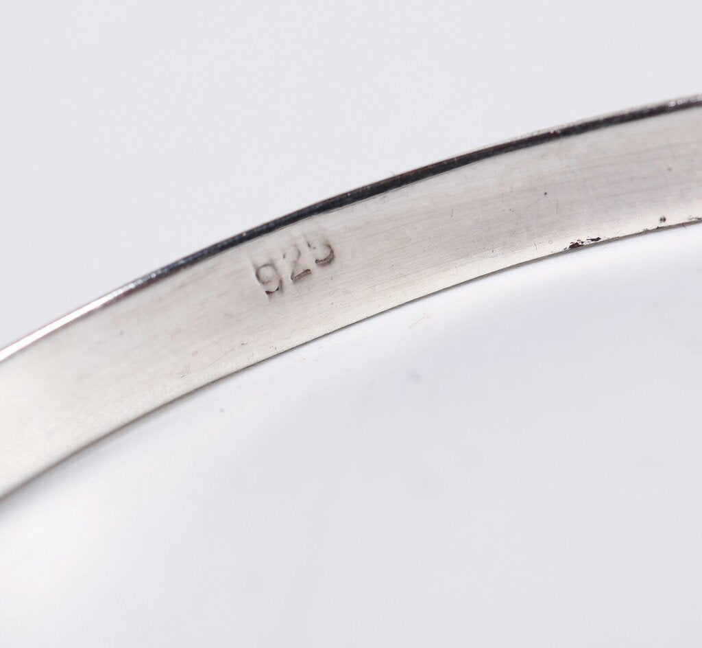 Sterling Etched Detail Bangle Bracelet