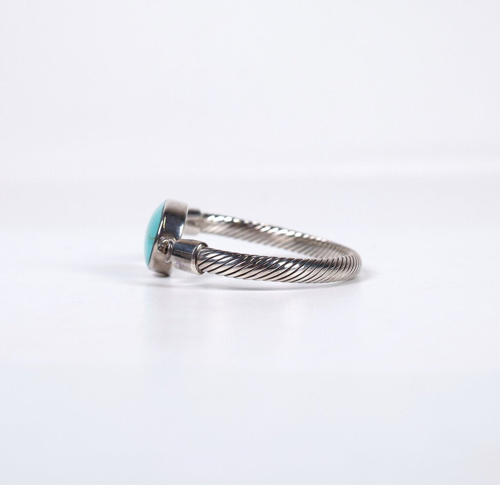 Sterling and Turquoise Cable Bracelet