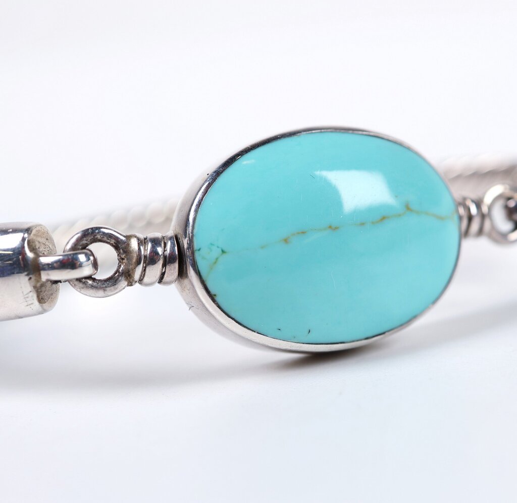 Sterling and Turquoise Cable Bracelet