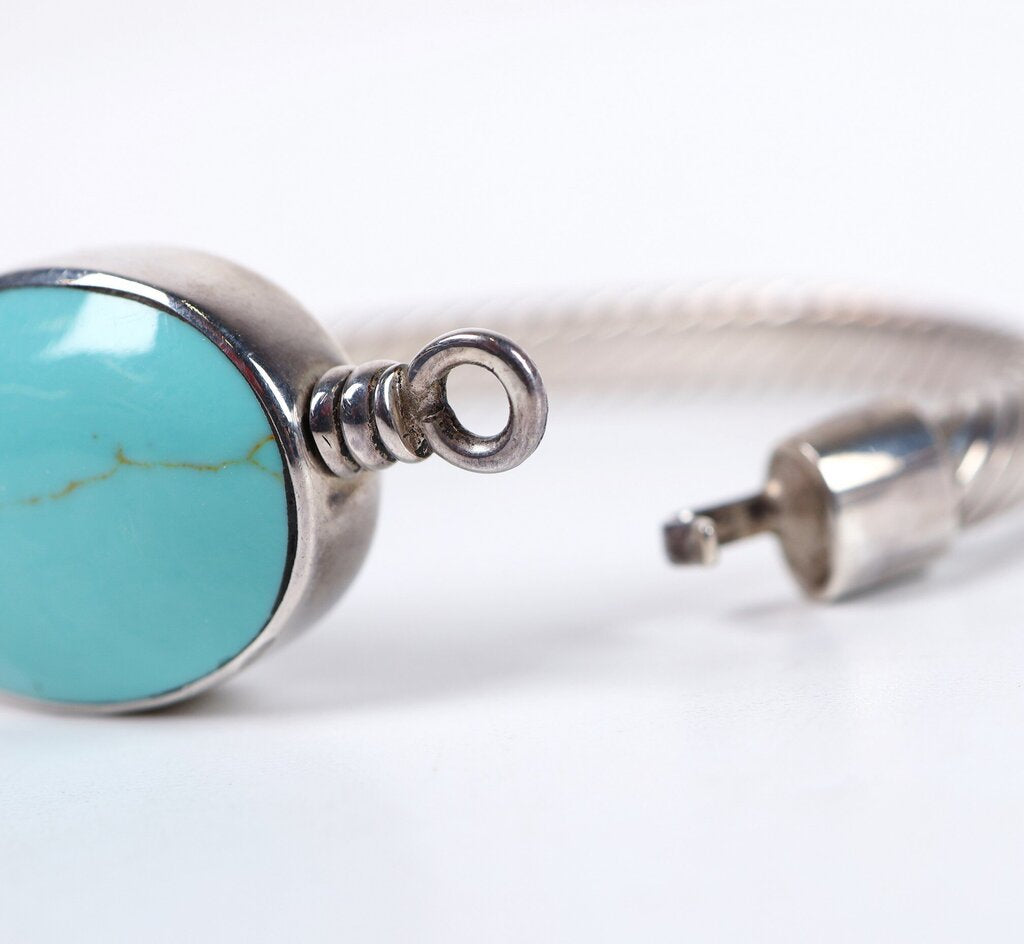 Sterling and Turquoise Cable Bracelet