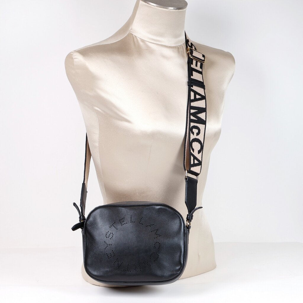 Black Leather Camera Crossbody