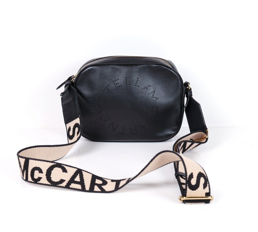 Black Leather Camera Crossbody
