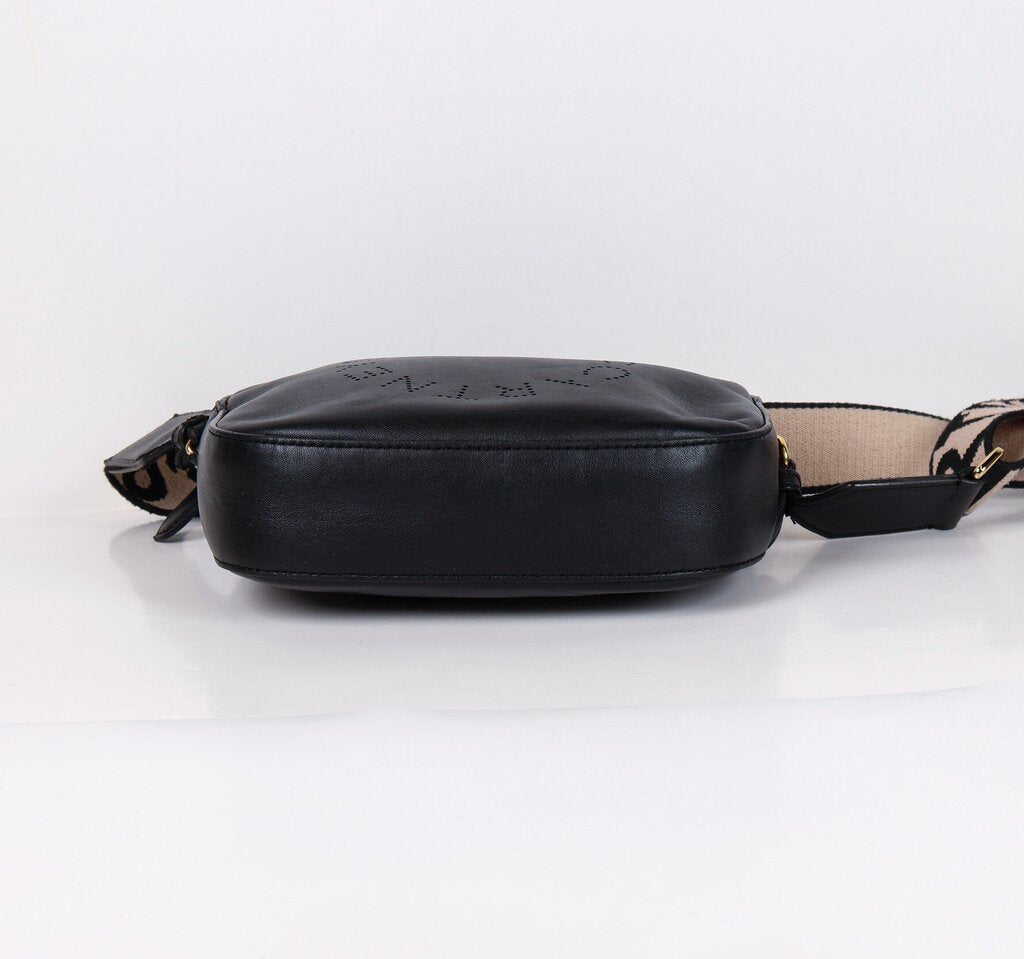 Black Leather Camera Crossbody