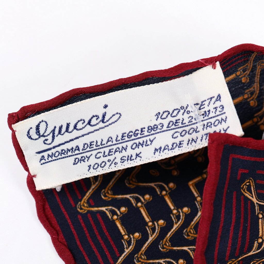 Black/Gold/Red & Navy Border Silk Square