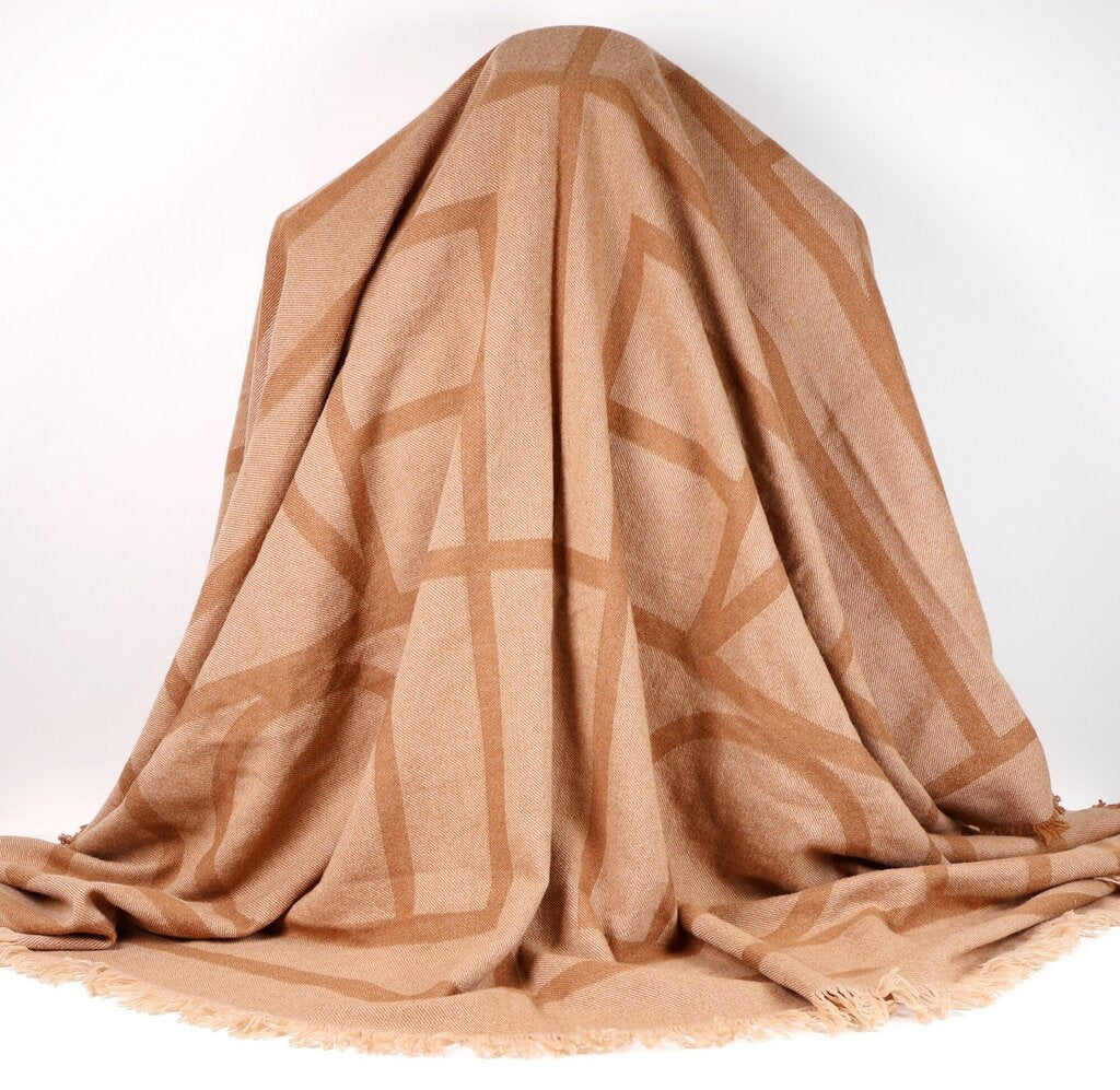 Brown Monogram Wool Scarf