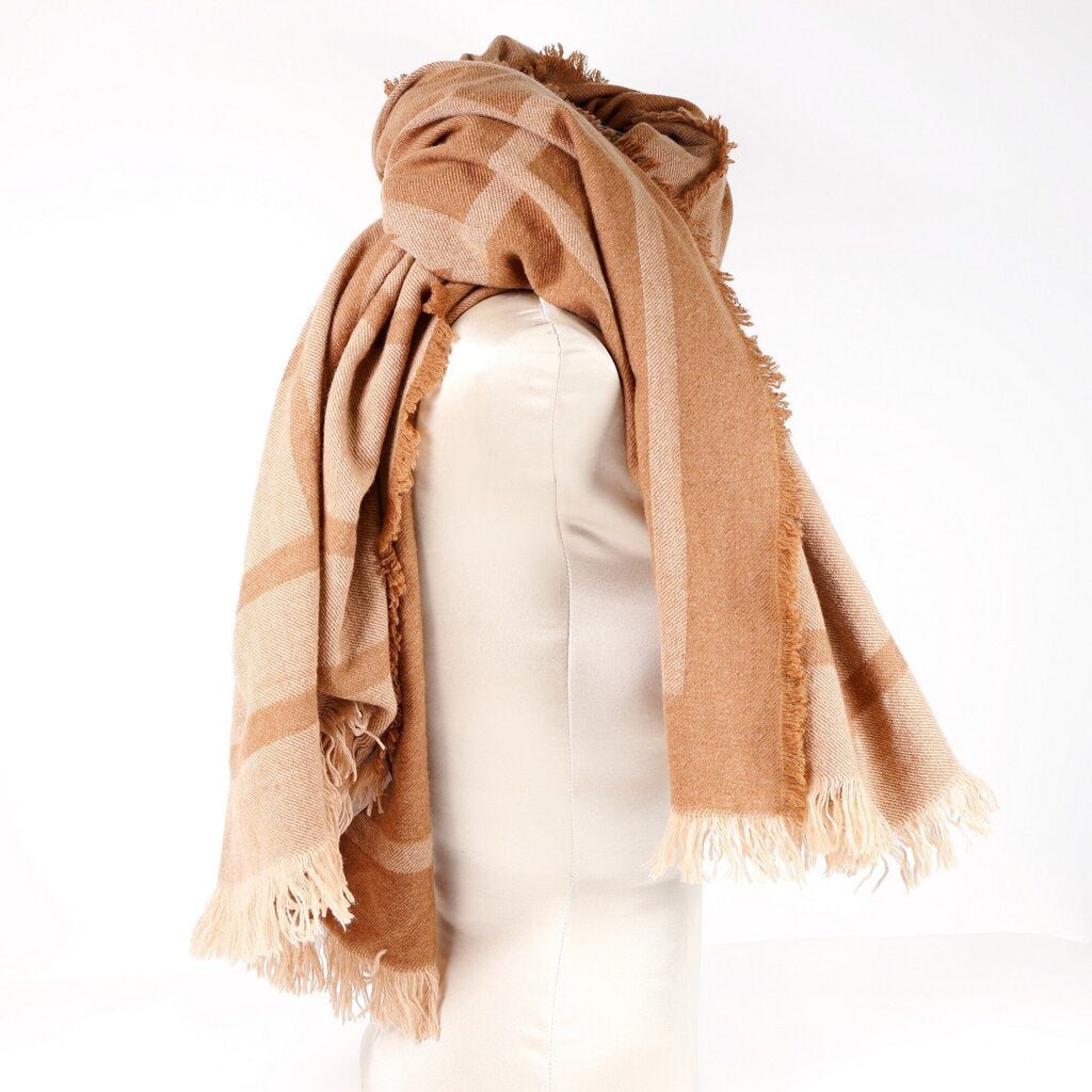 Brown Monogram Wool Scarf