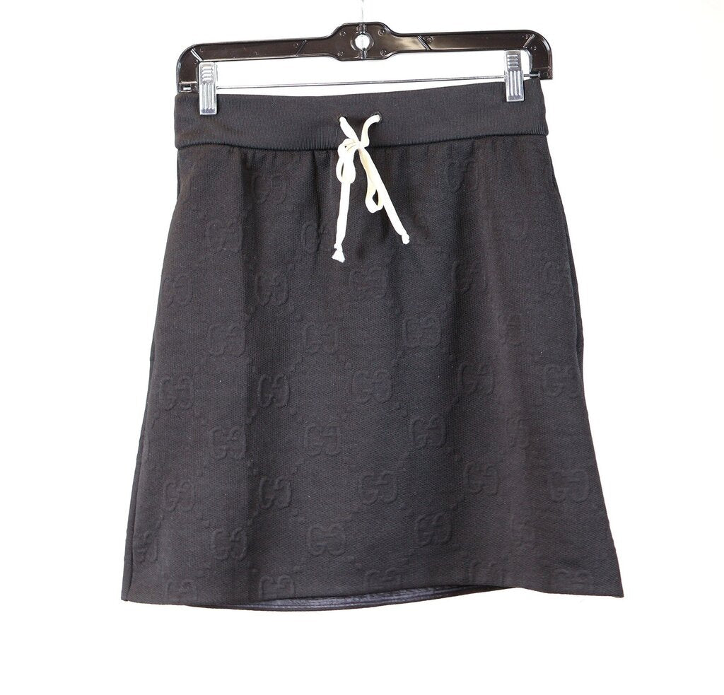 Black GG Logo Texture Drawstring Mini (S)