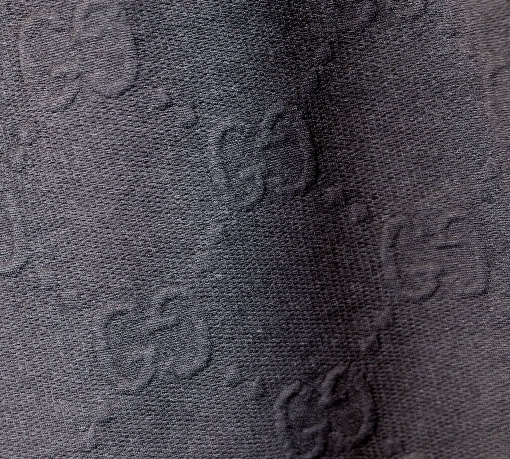 Black GG Logo Texture Drawstring Mini (S)