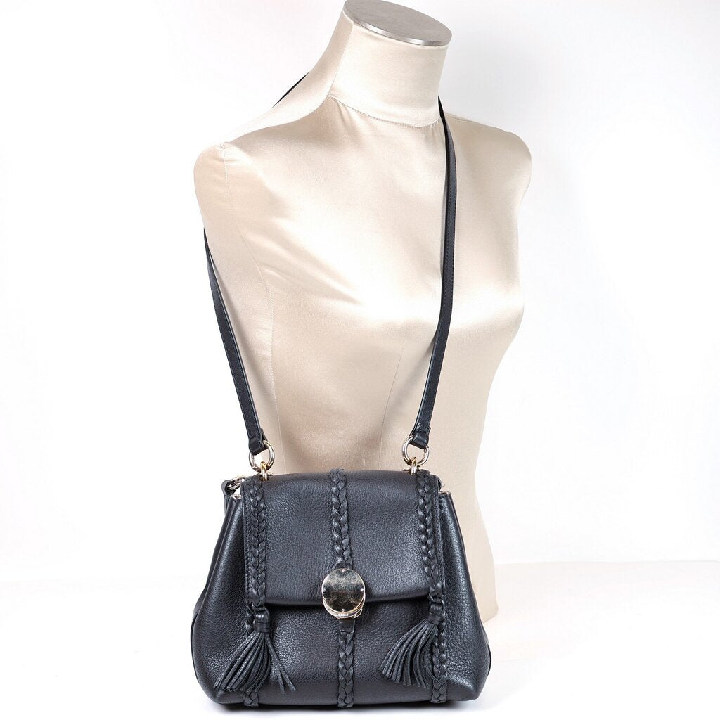 Black Leather Crossbody "Penelope"