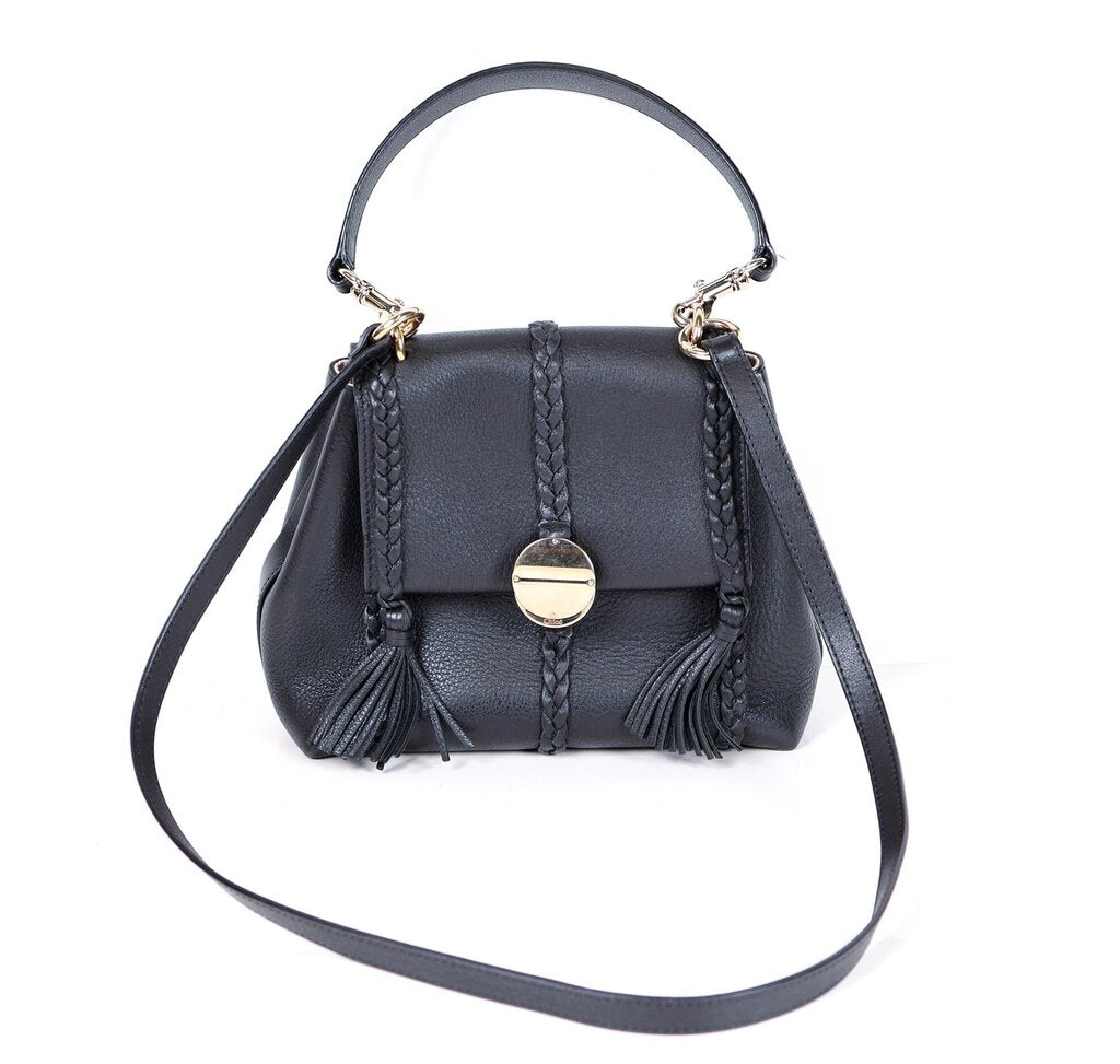 Black Leather Crossbody "Penelope"