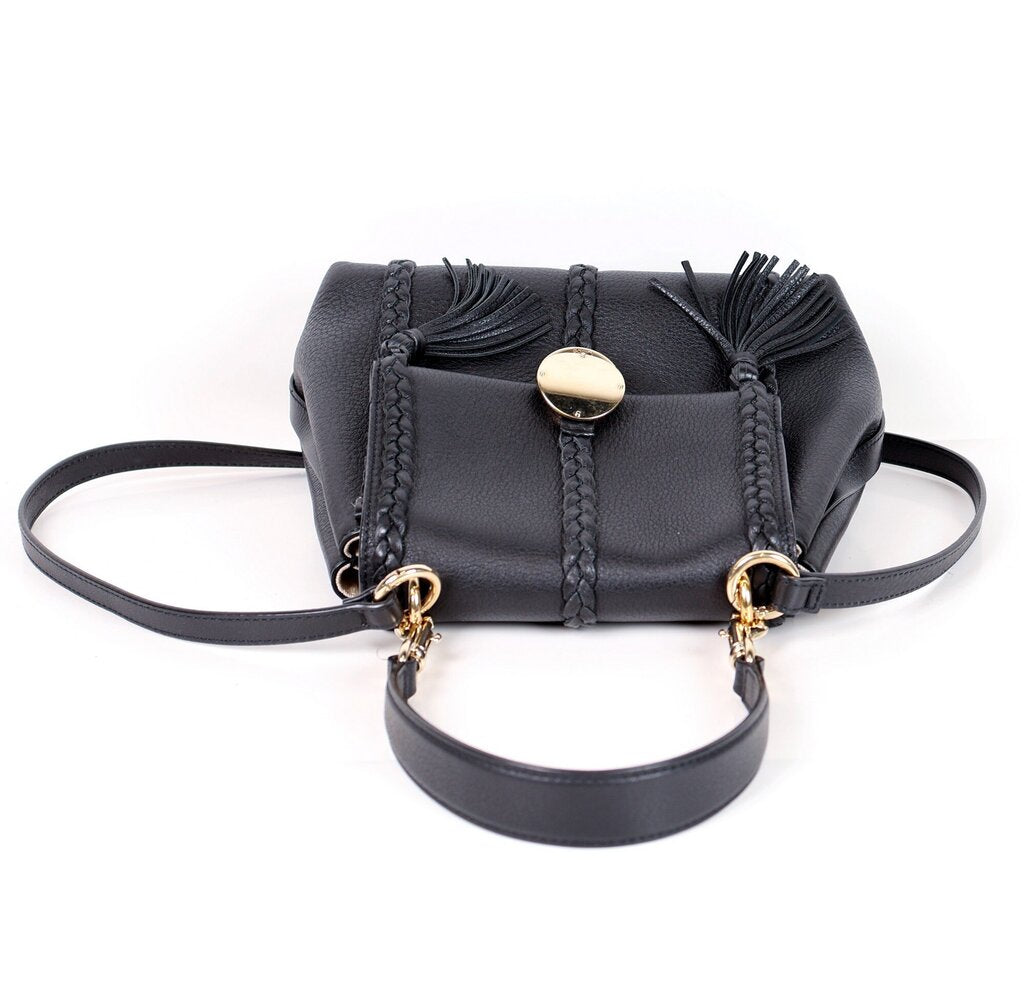 Black Leather Crossbody "Penelope"