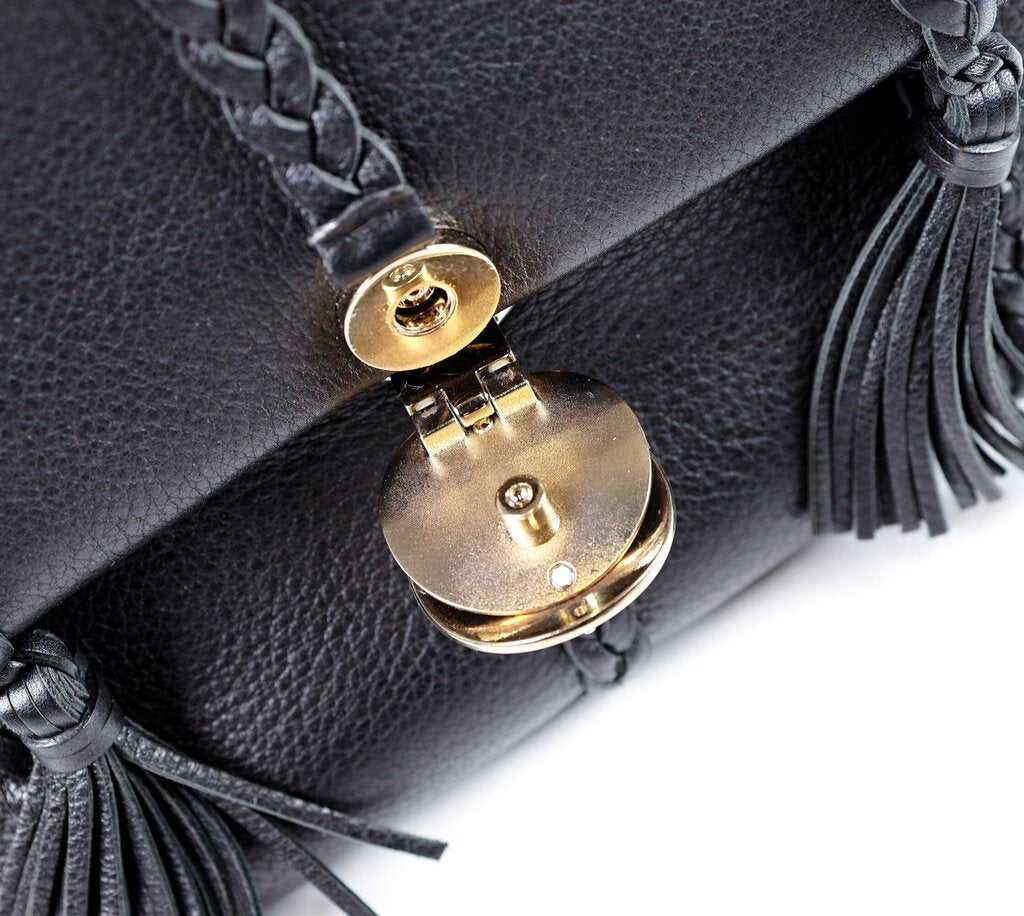 Black Leather Crossbody "Penelope"