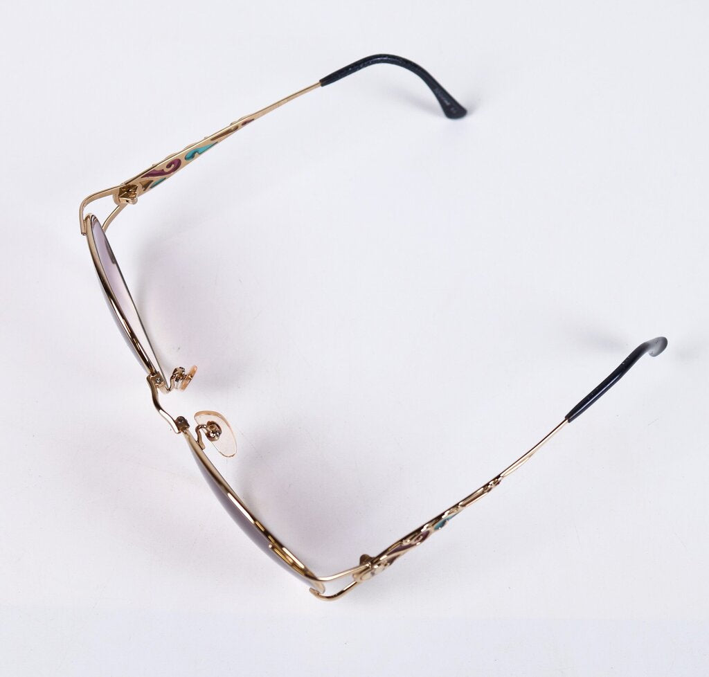 Gold Oval Frame "Stained Glass" Sunglasses