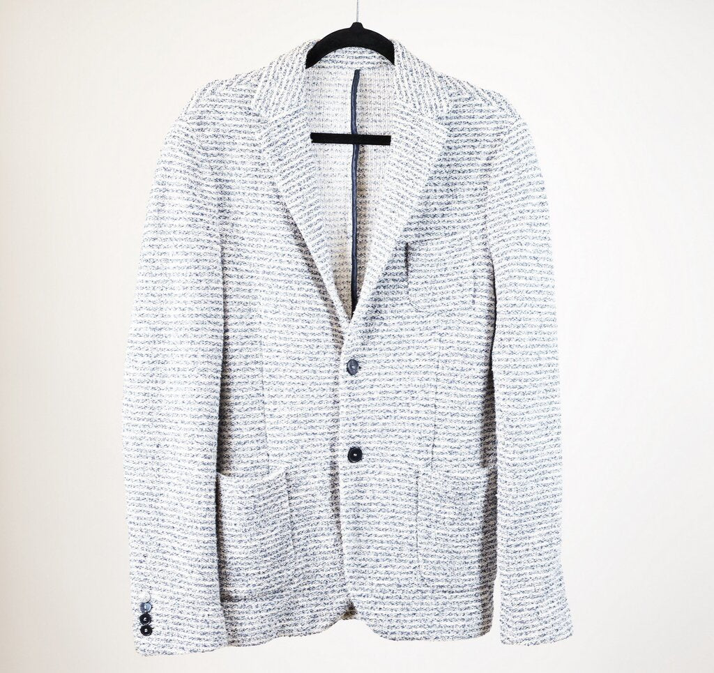 Blue/White Stripe Boucle Jacket (Men's M)
