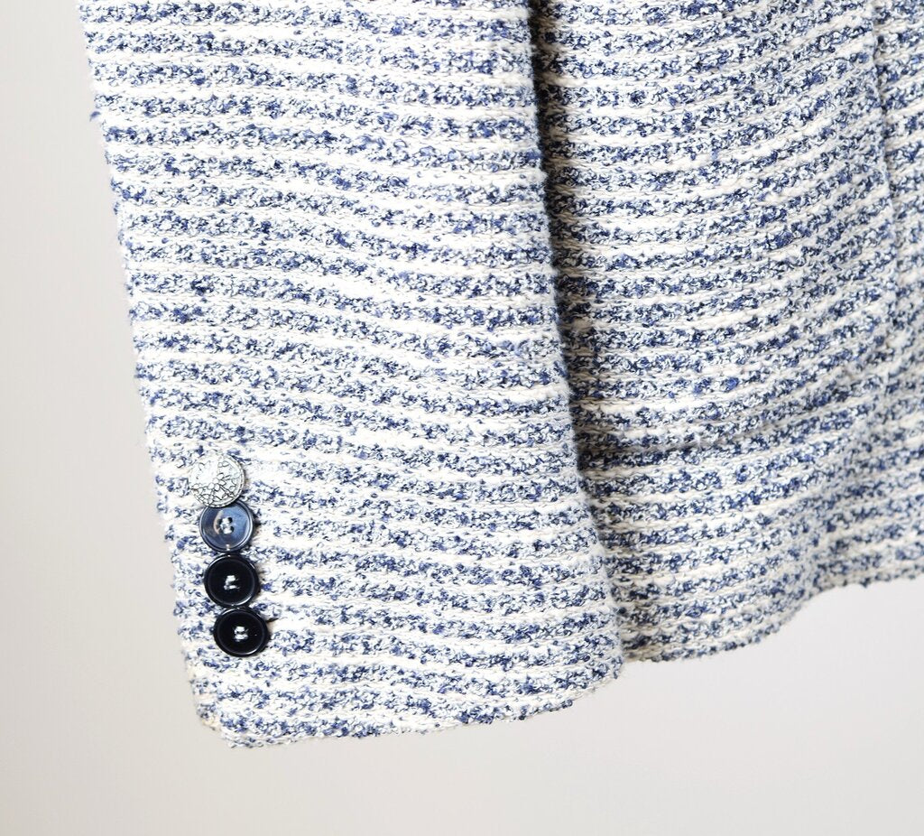 Blue/White Stripe Boucle Jacket (Men's M)