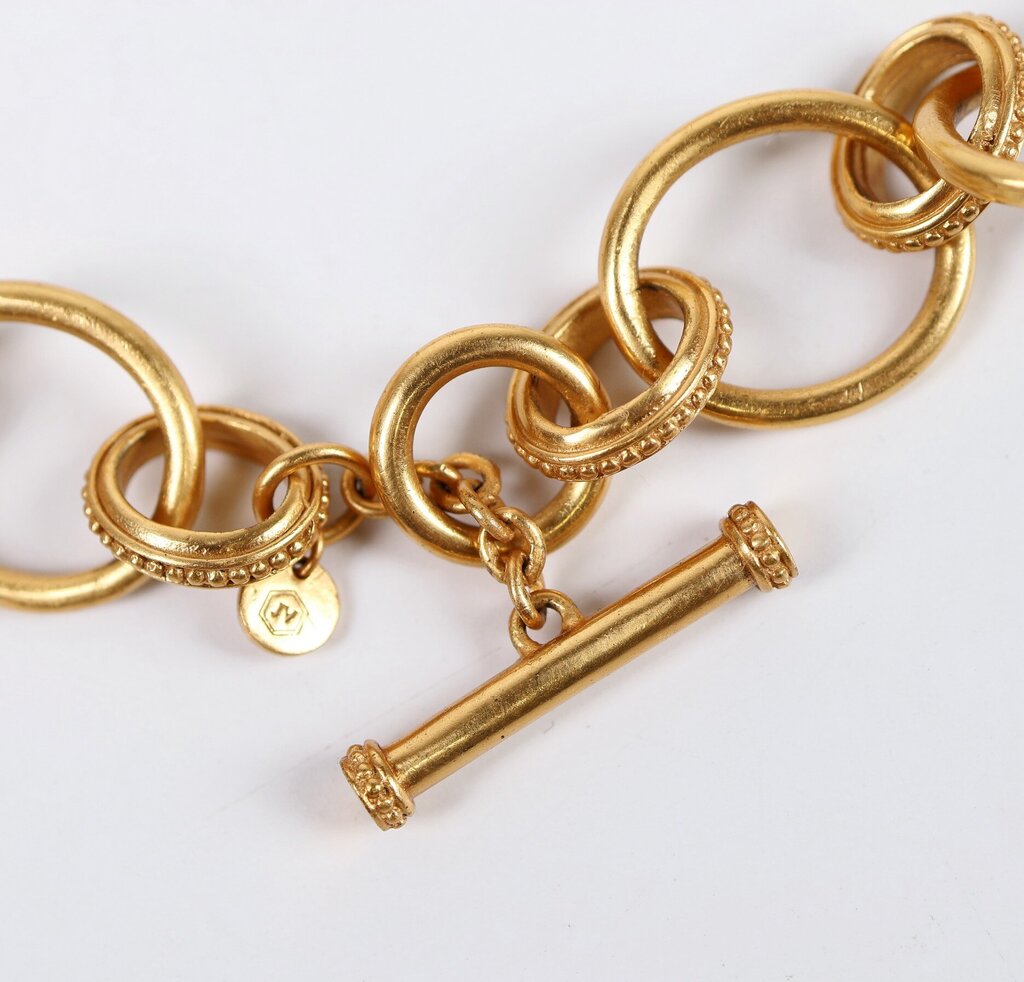 Gold Plate 'Antonia' Necklace in Bahamaian Blue