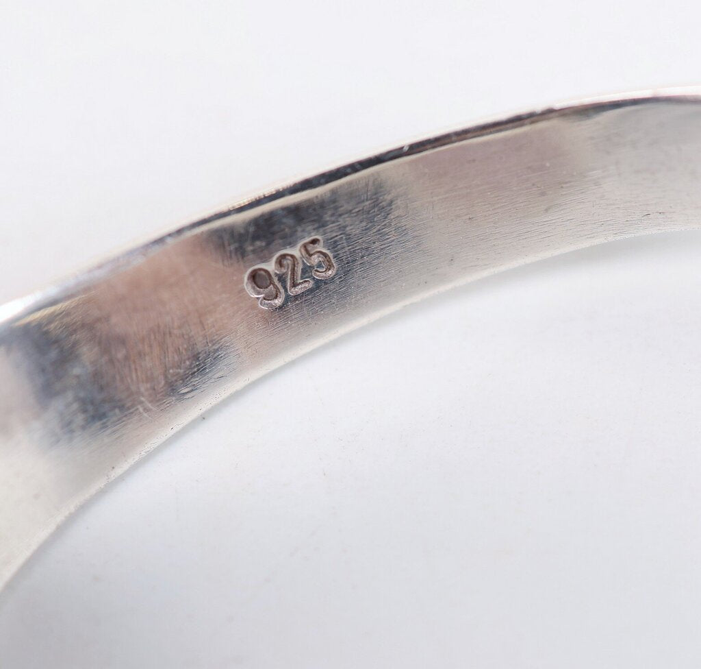 Vintage Sterling Rose Quartz and Smokey Quartz Cuff