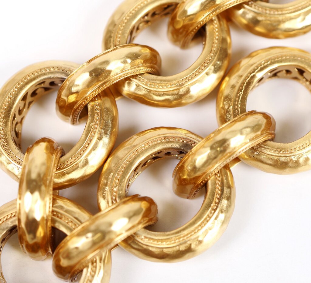 24K Gold Plate 'Cannes Demi Link' Bracelet
