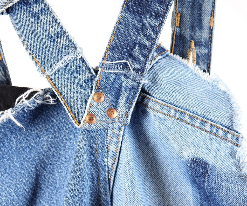 Oversized Mixed Denim Overalls (N/S)
