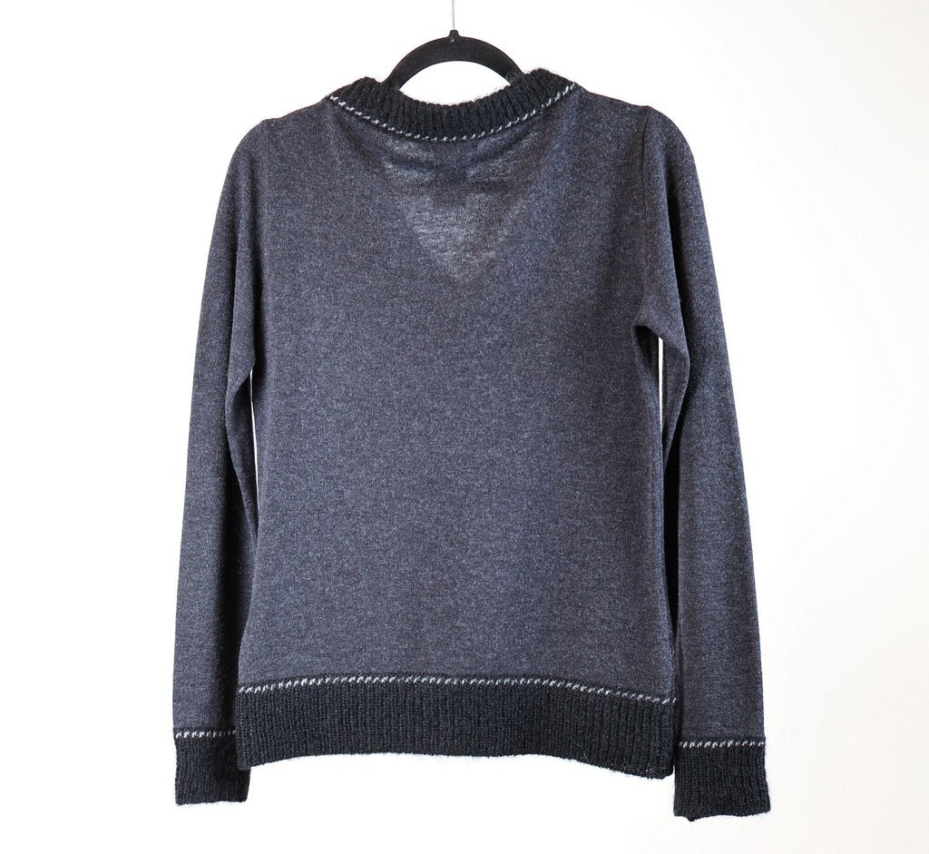 Argyle V-neck Mohair Sweater (S/6)