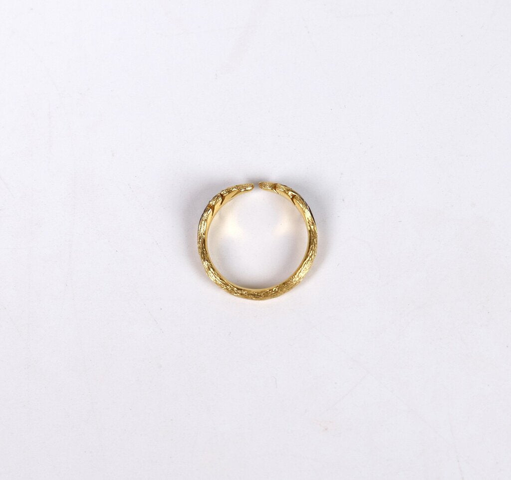 22K Gold and Diamond Blackened Leafside Band (6.75)