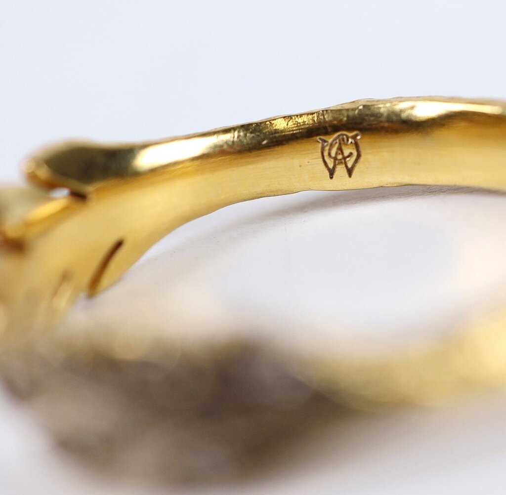 22K Gold and Diamond Blackened Leafside Band (6.75)