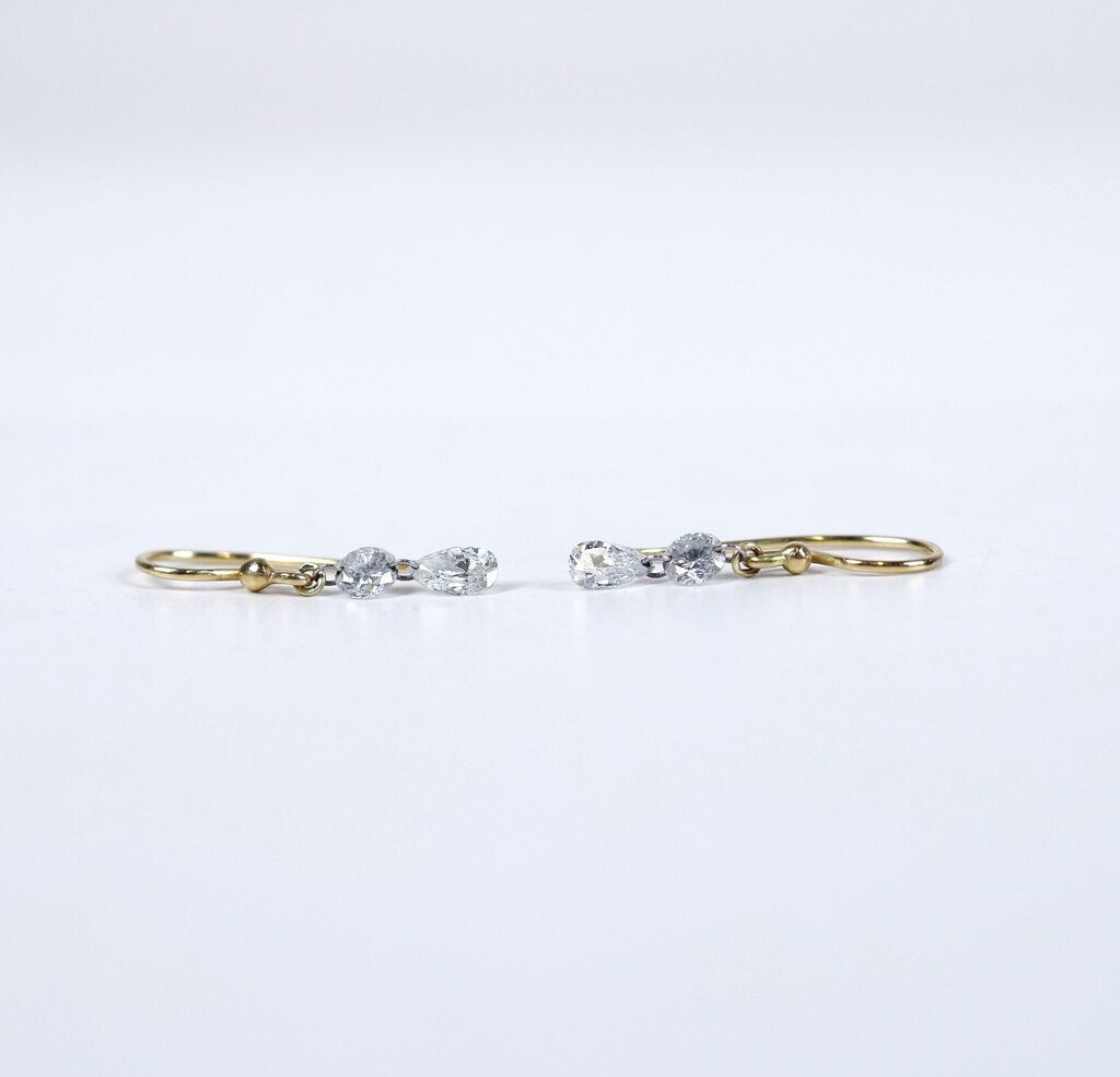 18K Gold and Diamond Drop Earrings