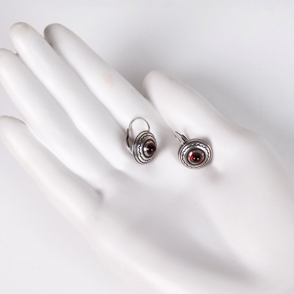 Sterling and Garnet Earrings