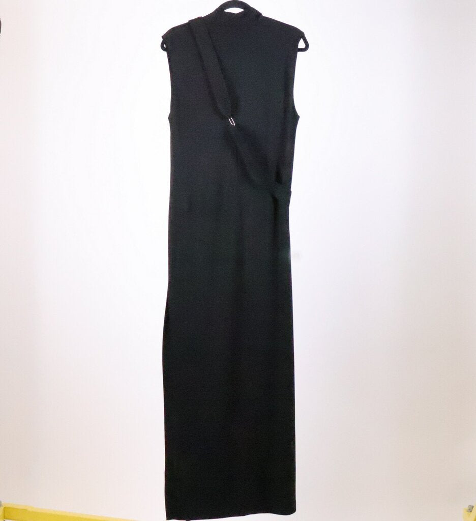 Black Maxi Dress with Neck Tie (M)