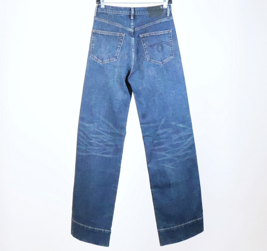 Dark Wash Wide Leg Jeans (28)