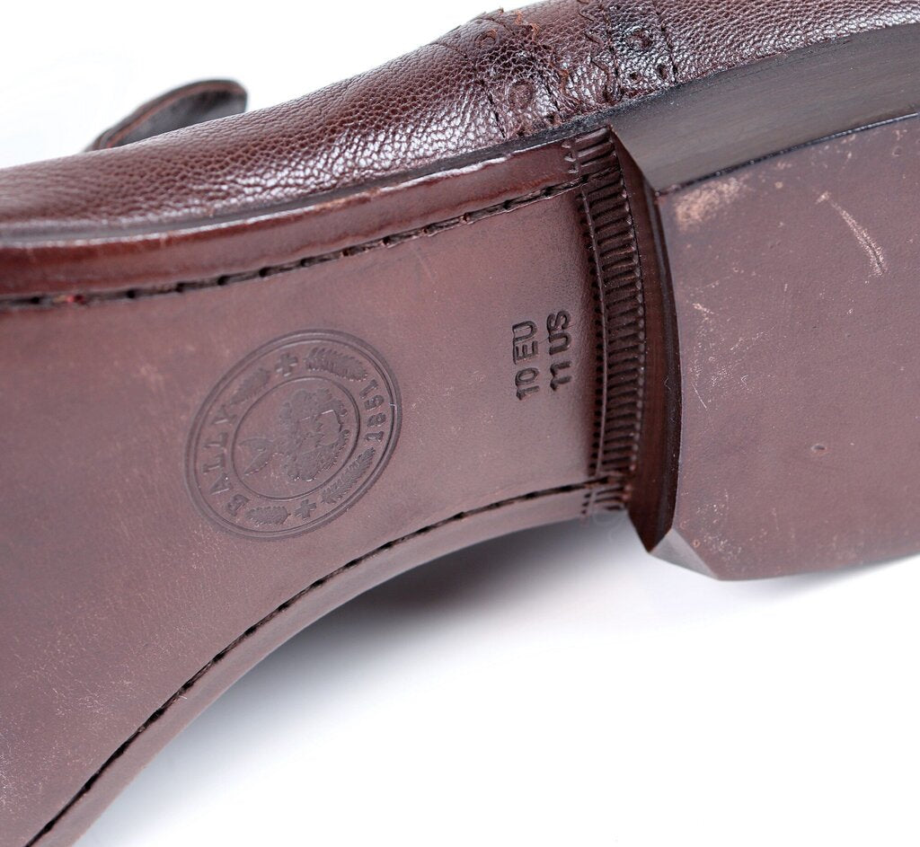 Men's Brown Perforated Leather Slip Ons (11)