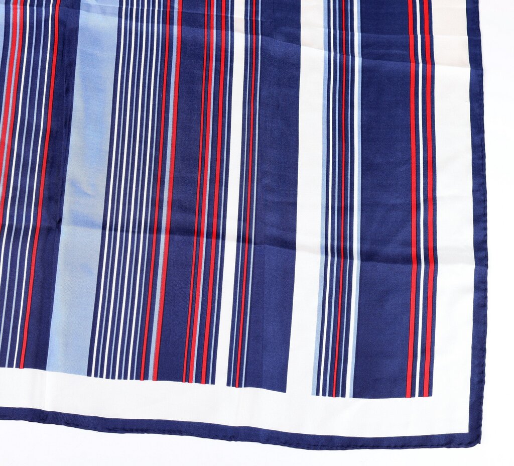 Blue White Red Striped Silks Scarf