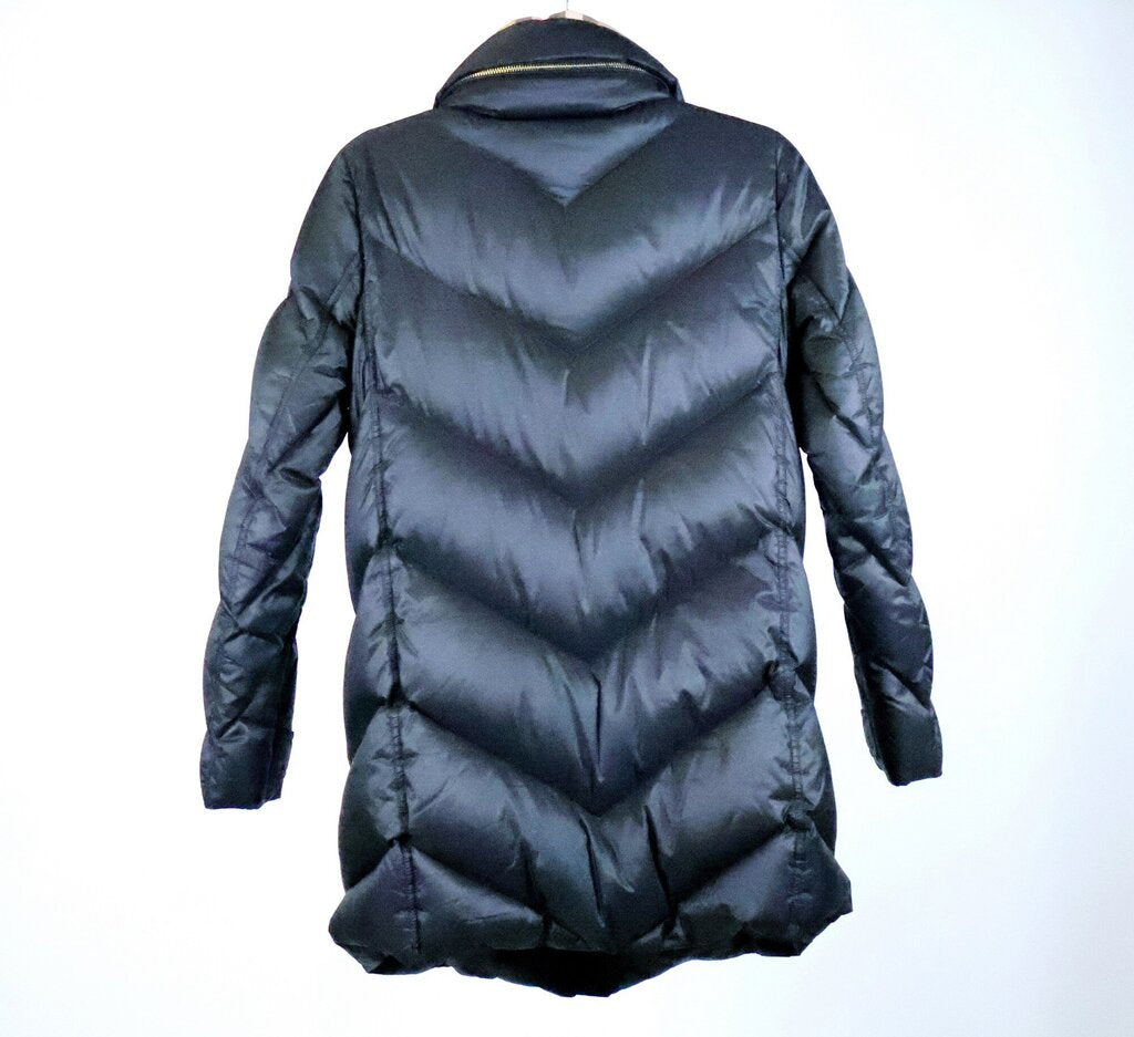 Black Puffer with Iconic Burberry Plaid Collar (S)