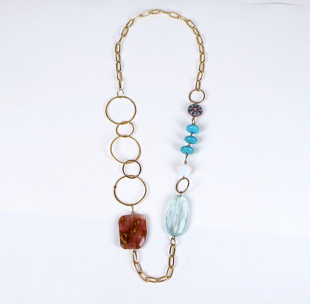 14K Gold Plate Multi Bead Necklace
