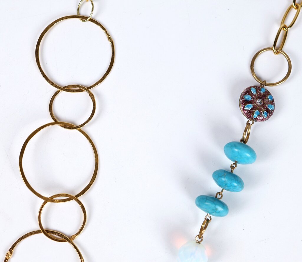 14K Gold Plate Multi Bead Necklace