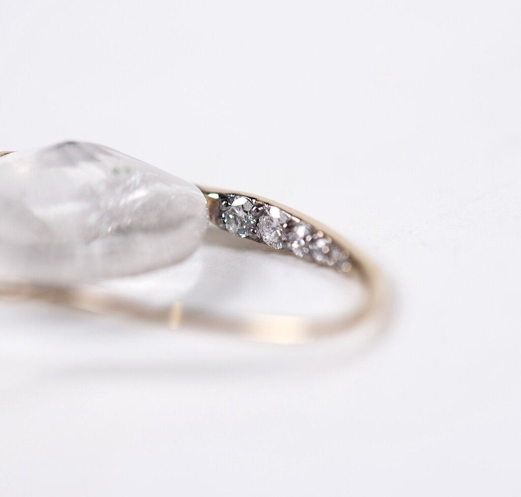 18K Grey Gold 'Dawn Diamond' Earrings