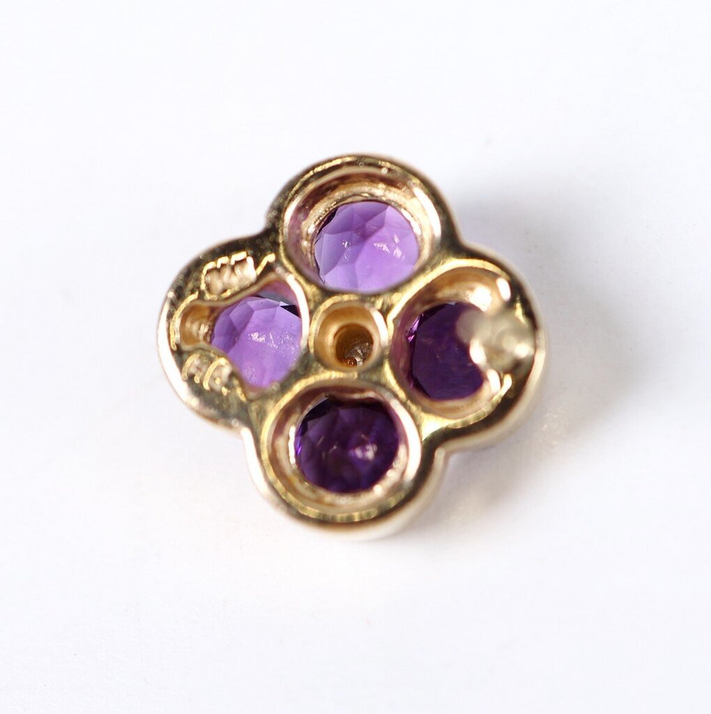 14K Gold Amethyst and Diamond Earrings