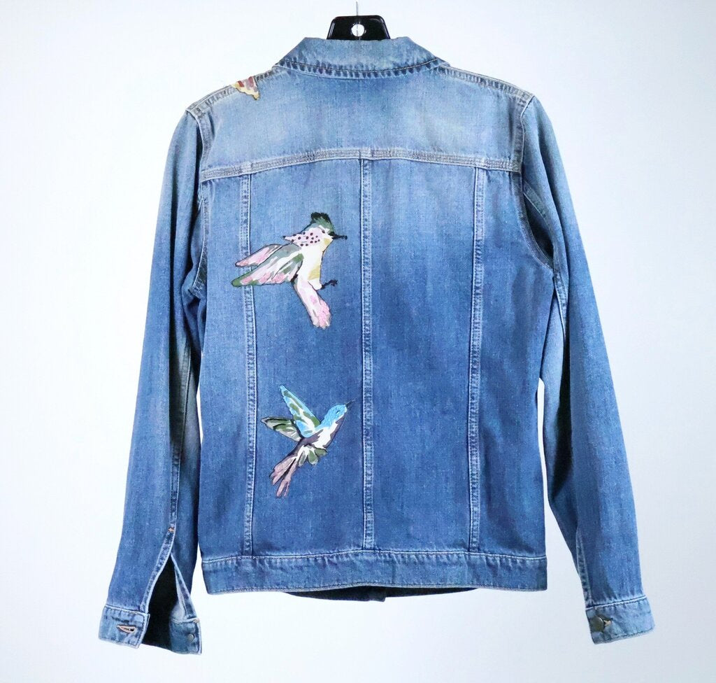 Jean Jacket with Embroidered Birds (40/S)