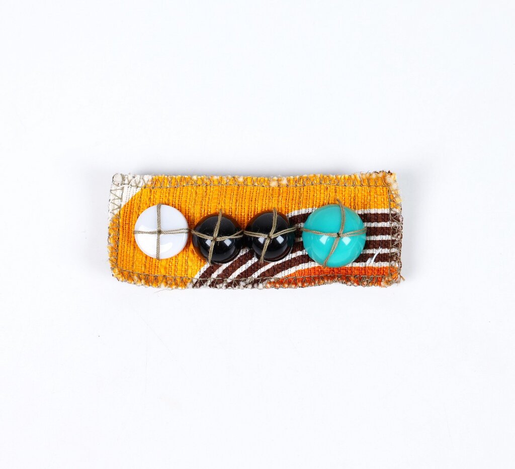 60s Era Button Embellished Fabric Pin
