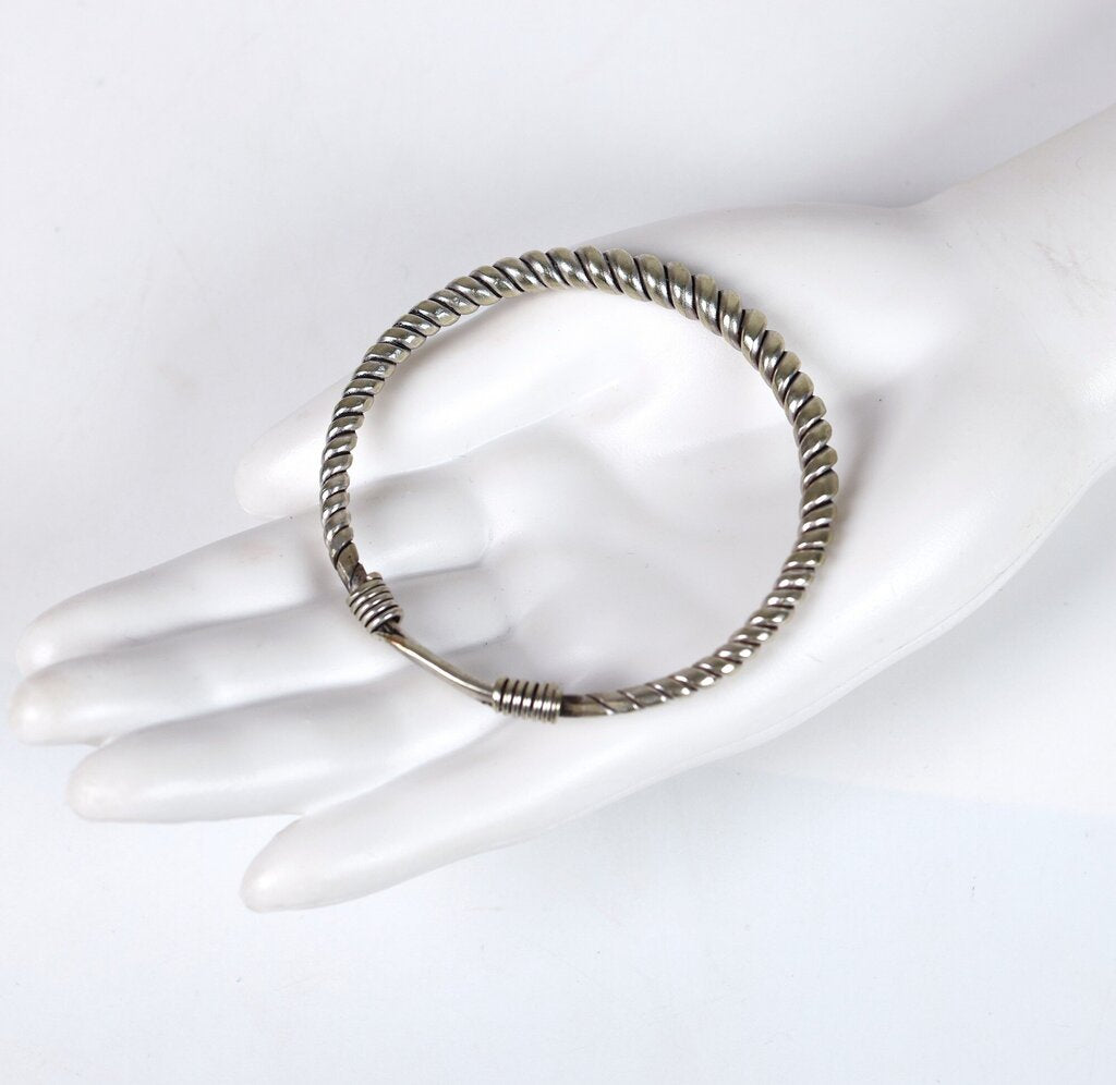 Tibetan Silver Twisted Bangle