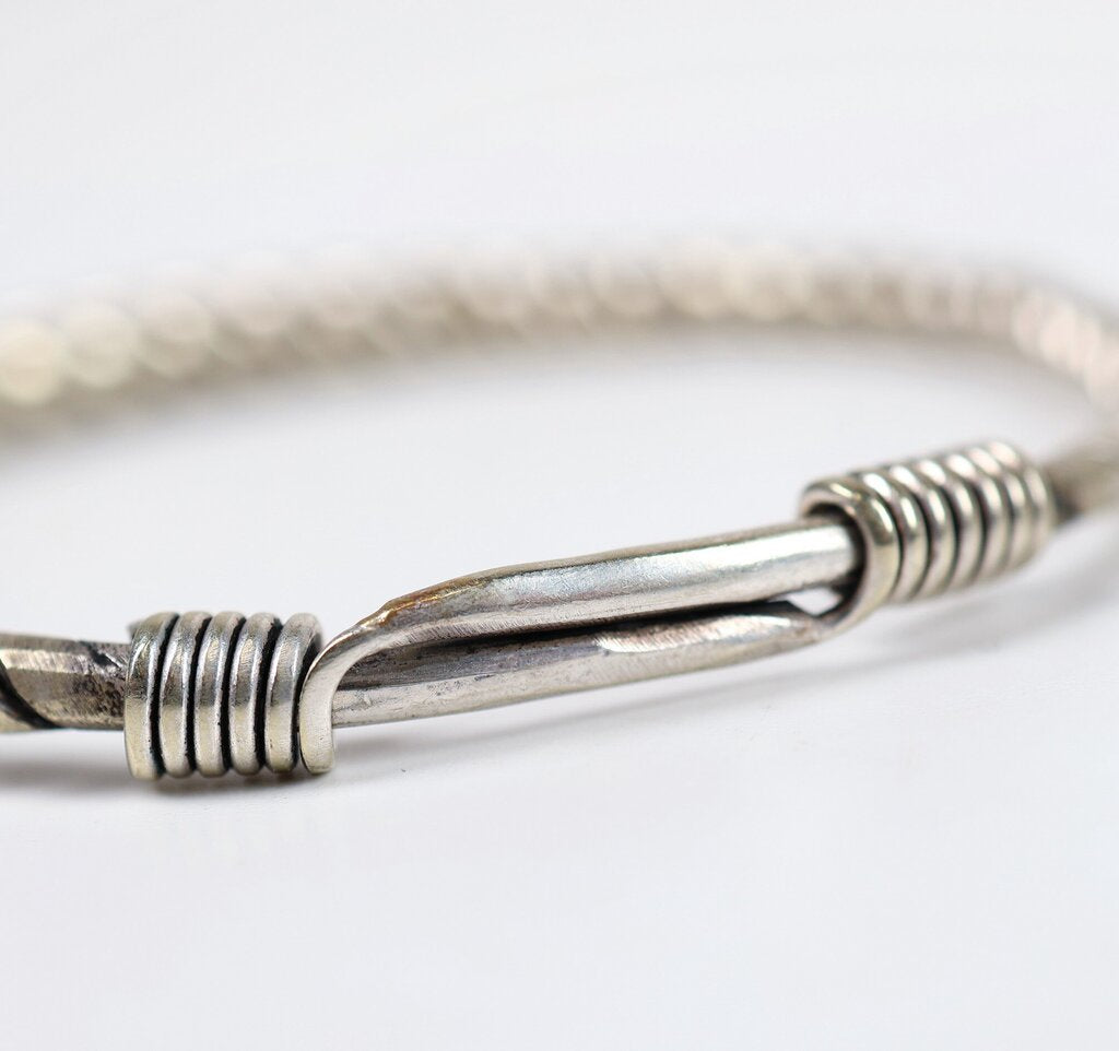 Tibetan Silver Twisted Bangle