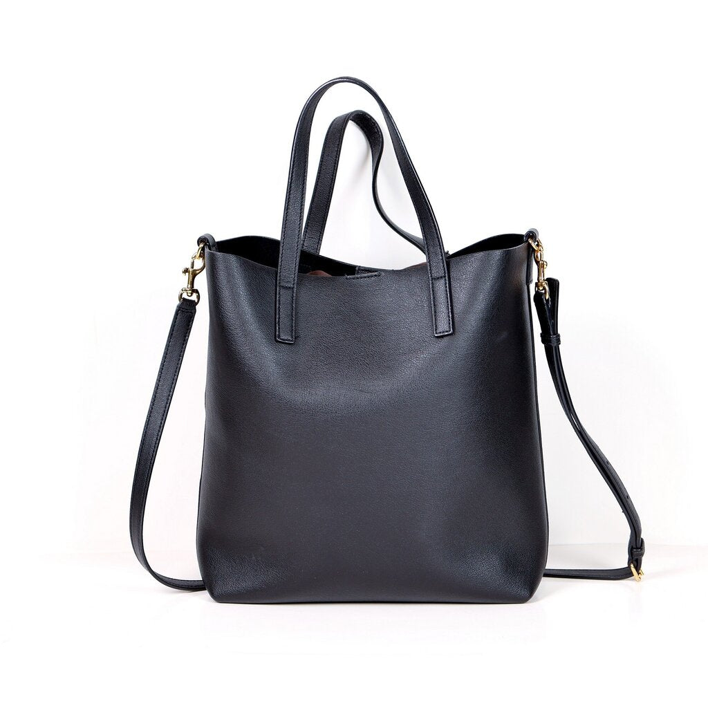 'Toy Tote' in Black Leather