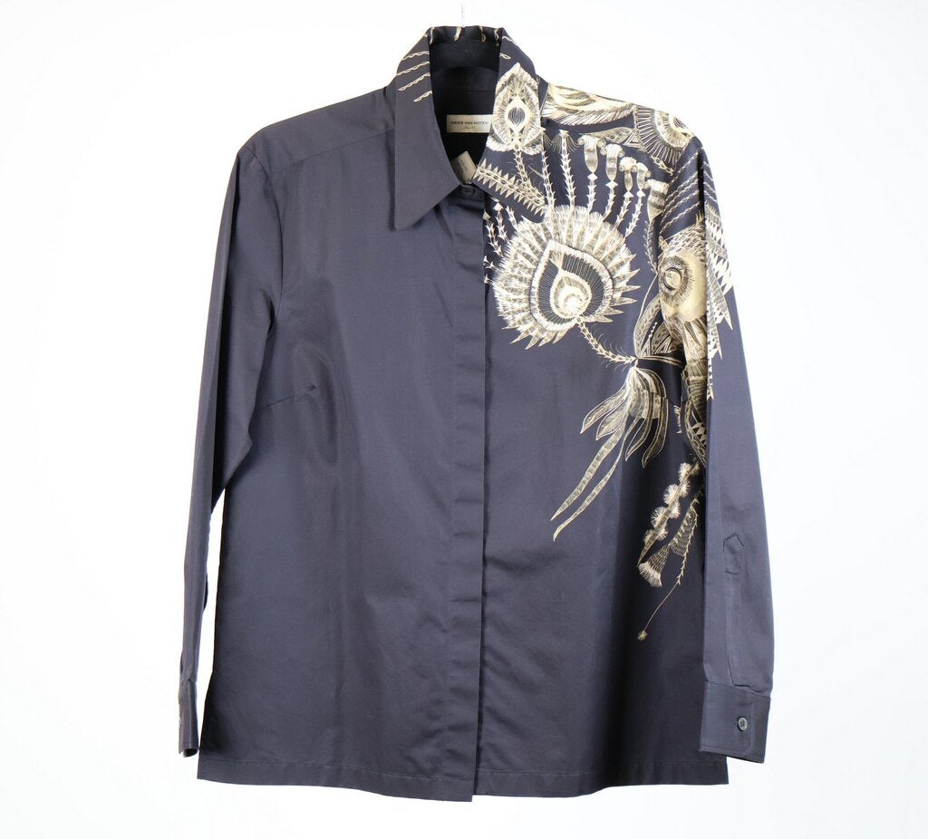 Black and Beige Feather Pattern Shirt (8)